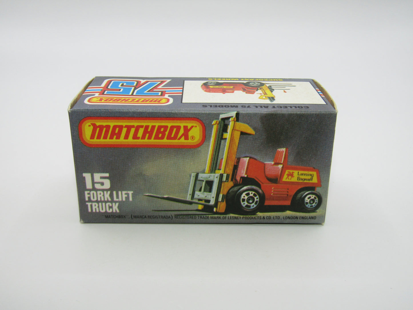 Matchbox Superfast 15B Fork Lift Truck Orange SILVER Base