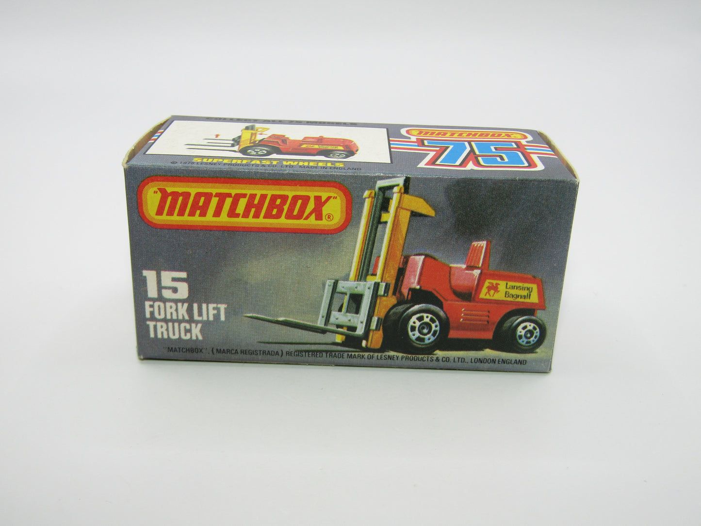 Matchbox Superfast 15B Fork Lift Truck Orange SILVER Base