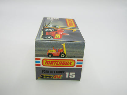 Matchbox Superfast 15B Fork Lift Truck Orange SILVER Base