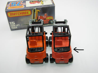 Matchbox Superfast 15B Fork Lift Truck DULL ORANGE Unpainted Base