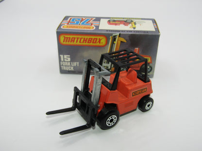 Matchbox Superfast 15B Fork Lift Truck DULL ORANGE Unpainted Base