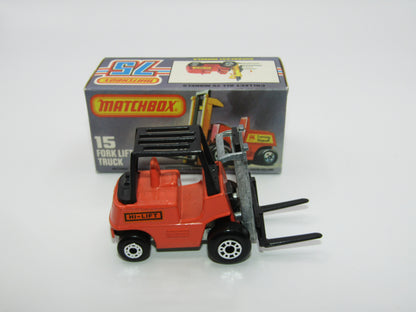 Matchbox Superfast 15B Fork Lift Truck DULL ORANGE Unpainted Base