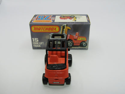 Matchbox Superfast 15B Fork Lift Truck DULL ORANGE Unpainted Base