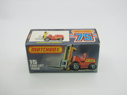 Matchbox Superfast 15B Fork Lift Truck DULL ORANGE Unpainted Base