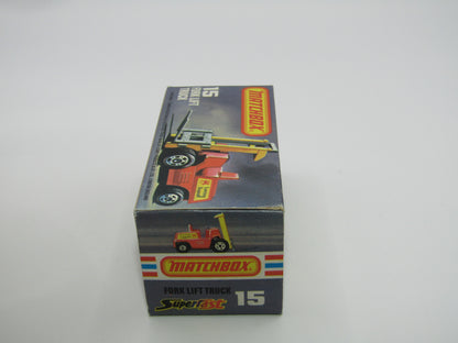 Matchbox Superfast 15B Fork Lift Truck DULL ORANGE Unpainted Base