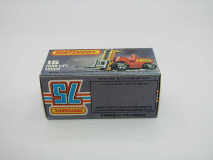 Matchbox Superfast 15B Fork Lift Truck DULL ORANGE Unpainted Base