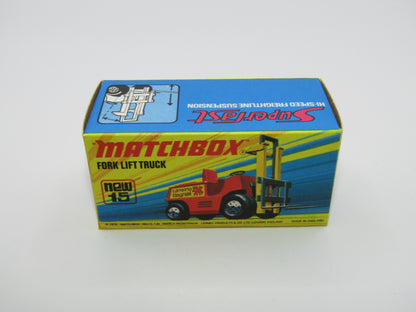 Matchbox Superfast 15B Fork Lift Truck Red LONG RED Forks Unpainted base