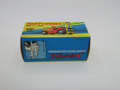 Matchbox Superfast 15B Fork Lift Truck Red LONG RED Forks Unpainted base