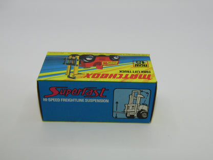Matchbox Superfast 15B Fork Lift Truck Red SEA GREEN Base