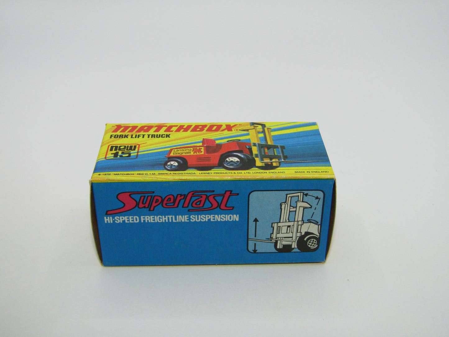 Matchbox Superfast 15B Fork Lift Truck Red SEA GREEN Base
