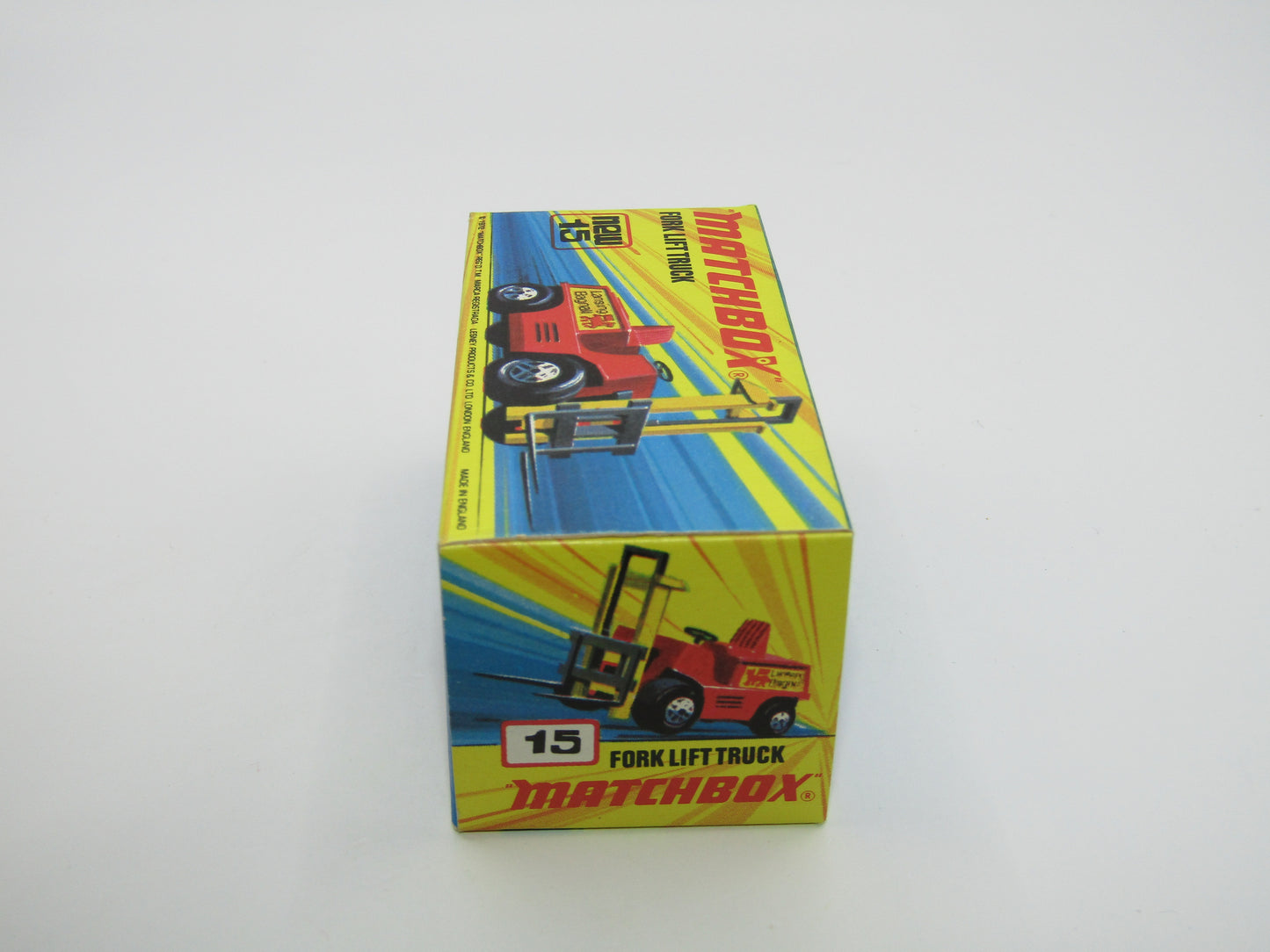Matchbox Superfast 15B Fork Lift Truck Red BLACK Forks, Unpainted Base