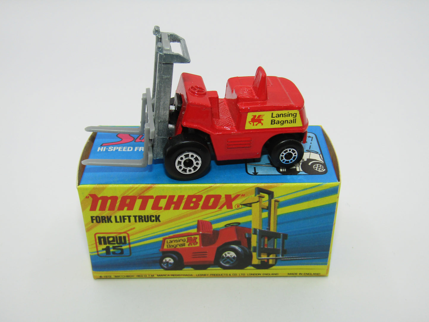 Matchbox Superfast 15B Fork Lift Truck GREY Forks UNPAINTED Hoist