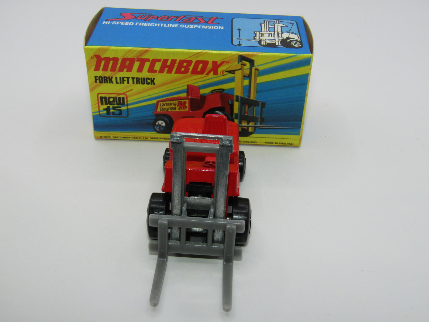 Matchbox Superfast 15B Fork Lift Truck GREY Forks UNPAINTED Hoist