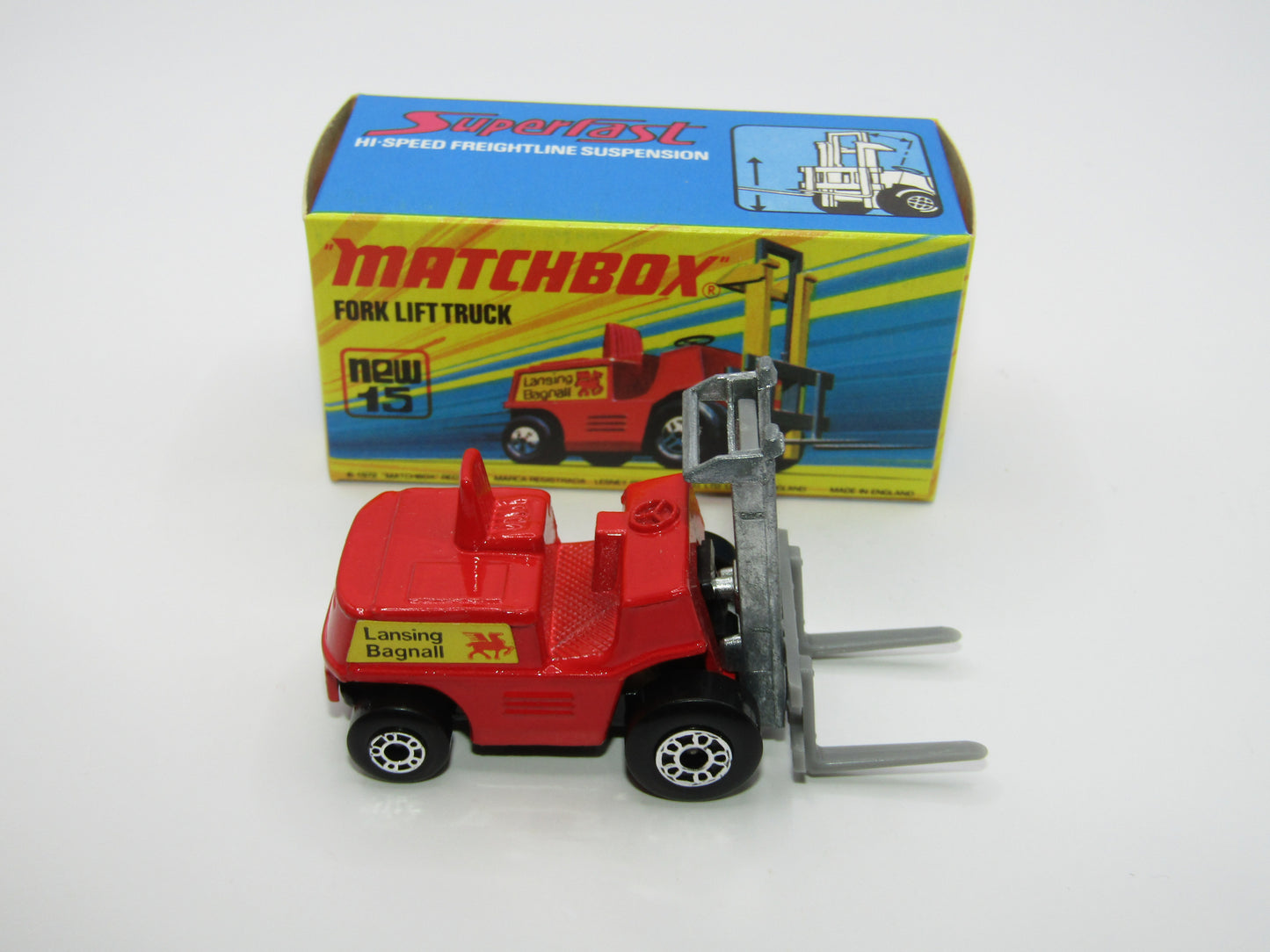 Matchbox Superfast 15B Fork Lift Truck GREY Forks UNPAINTED Hoist
