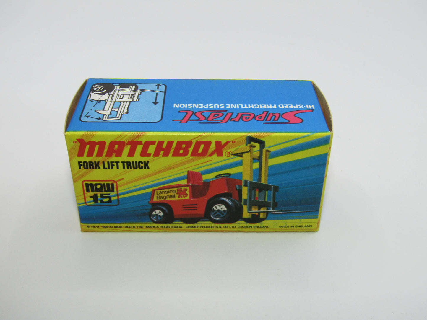 Matchbox Superfast 15B Fork Lift Truck GREY Forks UNPAINTED Hoist
