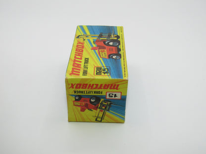 Matchbox Superfast 15B Fork Lift Truck Spriro Front, DOT DASH Rear Wheels