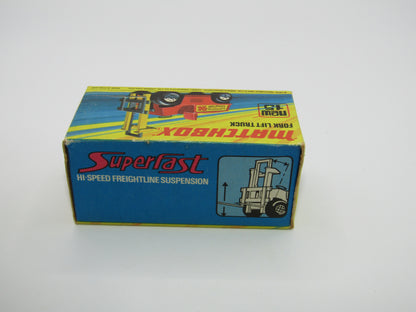 Matchbox Superfast 15B Fork Lift Truck Spriro Front, DOT DASH Rear Wheels