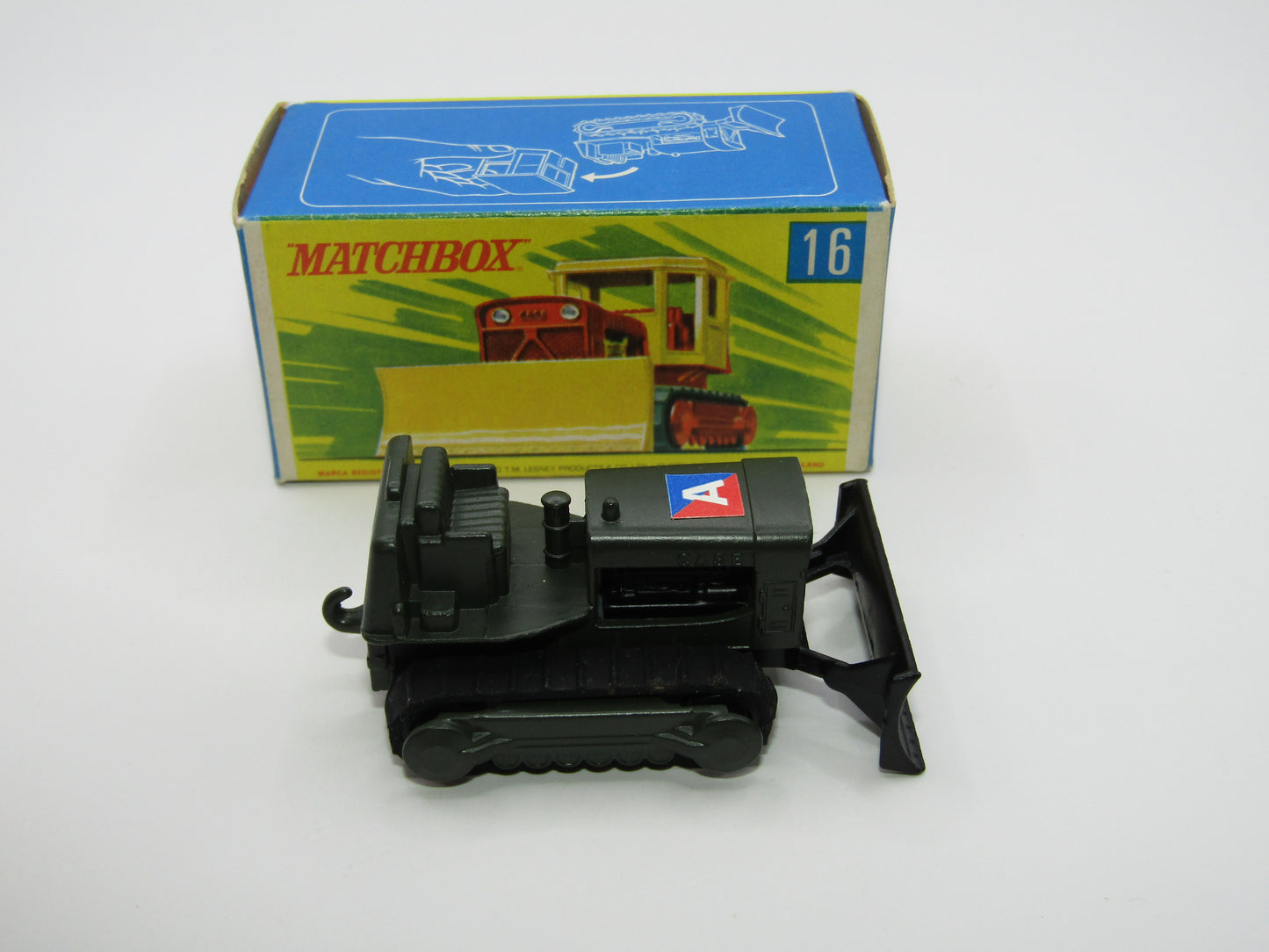 Matchbox Superfast 16A Case Tractor OLIVE DRAB - G Box