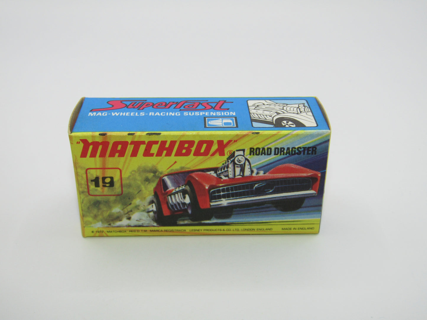 Matchbox Superfast 19B Road Dragster SCORPION & SILVER PAINTED BASE