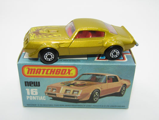 Matchbox Superfast No 16B Pontiac Gold Eagle Label, 5 ARCH Wheels