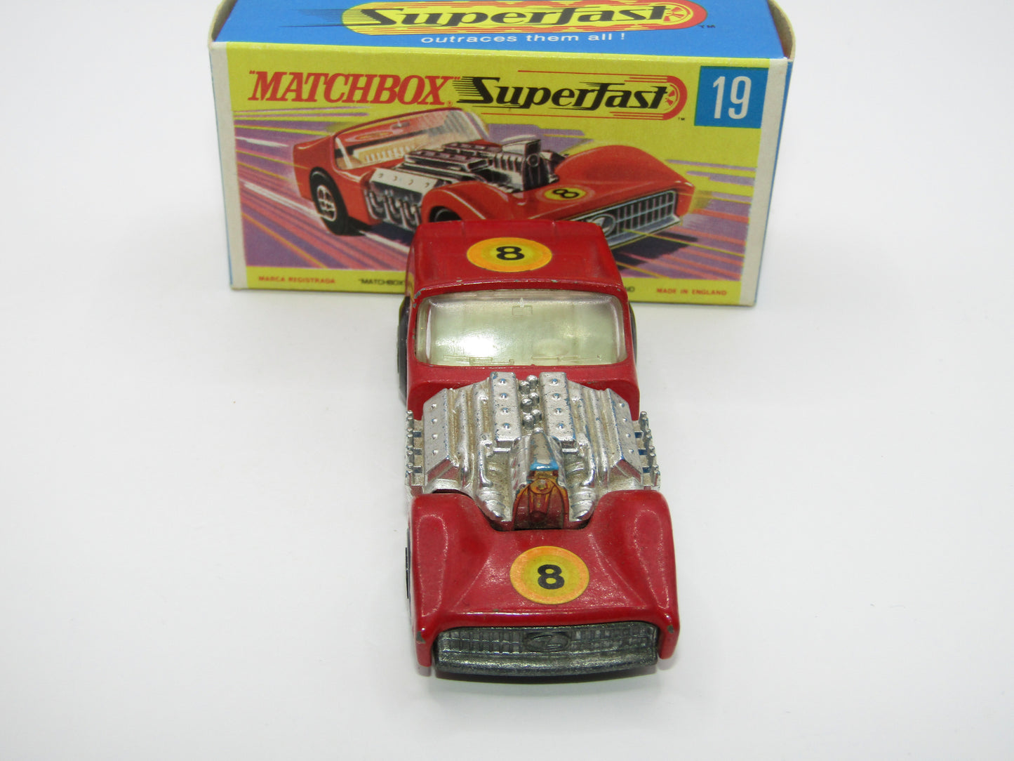 Matchbox Superfast 19B Road Dragster "BLOOD RED" Unpainted Base