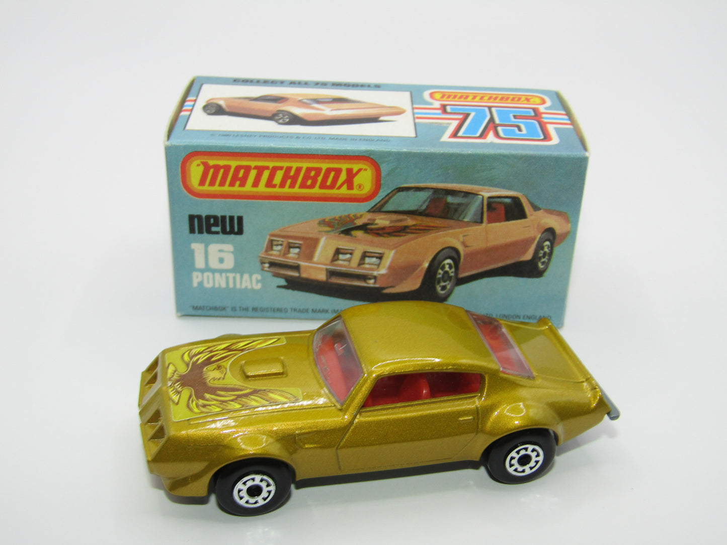 Matchbox Superfast No 16B Pontiac Gold Eagle Label, 5 ARCH Wheels