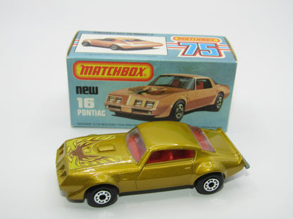 Matchbox Superfast No 16B Pontiac Gold Eagle Label, 5 ARCH Wheels