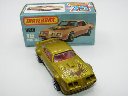 Matchbox Superfast No 16B Pontiac Gold Eagle Label, 5 ARCH Wheels