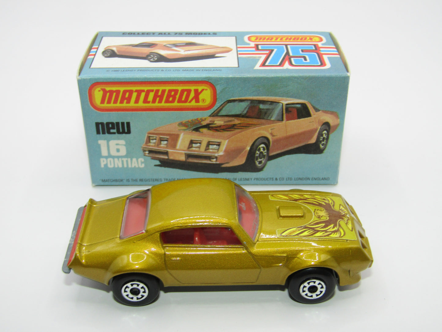 Matchbox Superfast No 16B Pontiac Gold Eagle Label, 5 ARCH Wheels