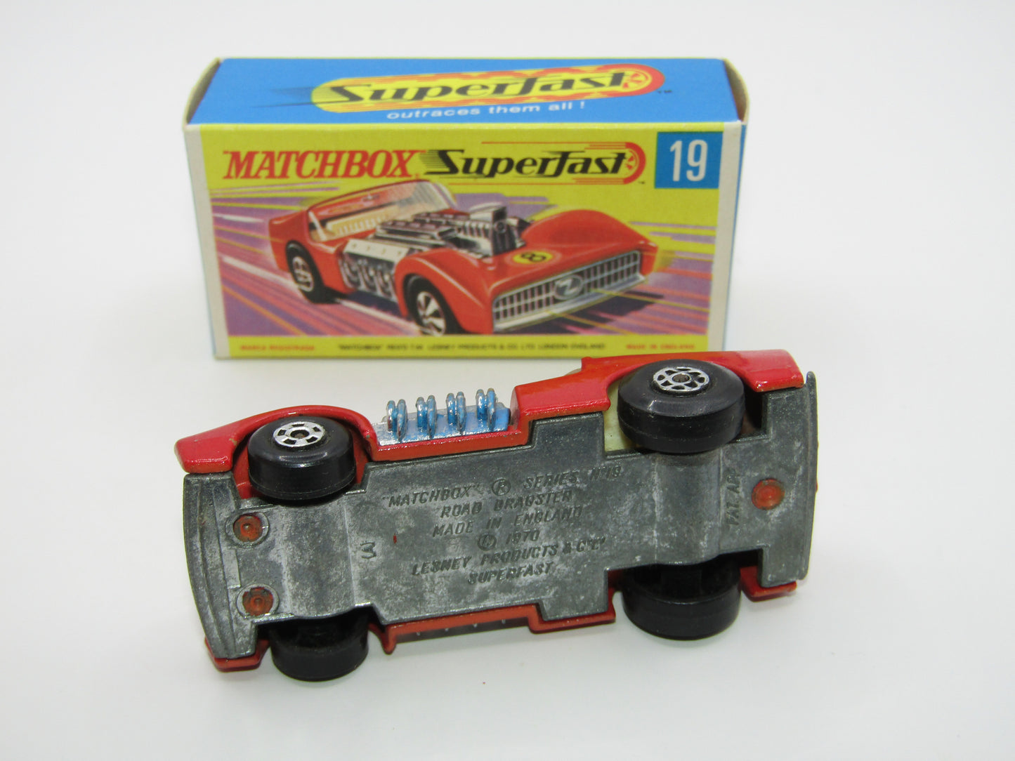 Matchbox Superfast 19B Road Dragster "BLOOD RED" Unpainted Base