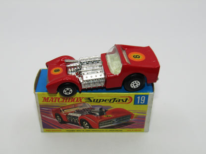 Matchbox Superfast 19B Road Dragster DARK Red Unpainted Base