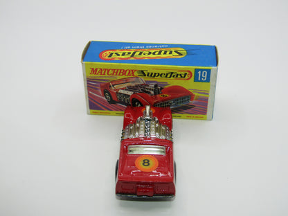 Matchbox Superfast 19B Road Dragster DARK Red Unpainted Base