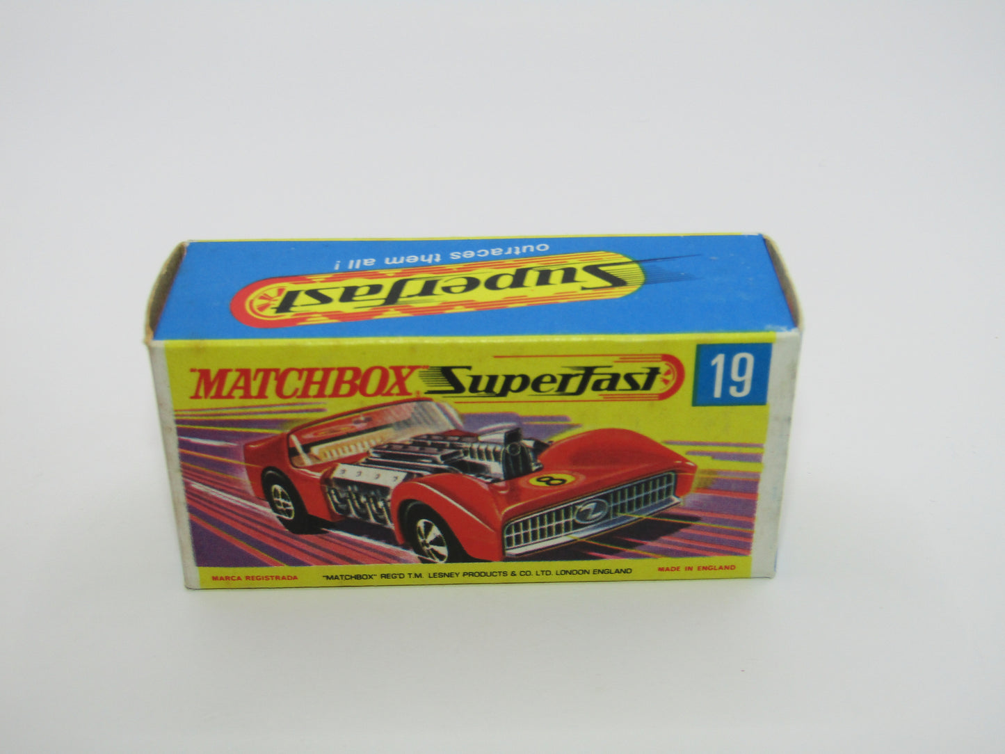 Matchbox Superfast 19B Road Dragster DARK Red Unpainted Base