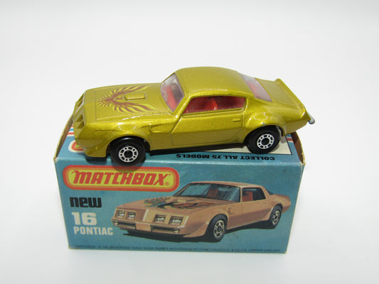 Matchbox Superfast No 16B Pontiac Gold Eagle TAMPO,  Dot Dash Wheels