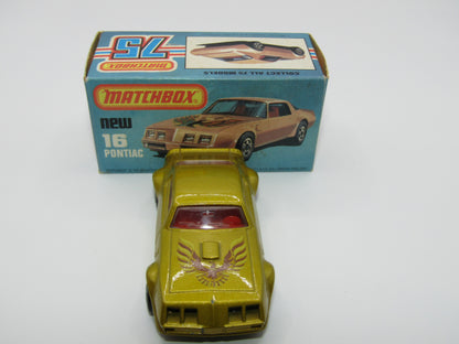 Matchbox Superfast No 16B Pontiac Gold Eagle TAMPO,  Dot Dash Wheels
