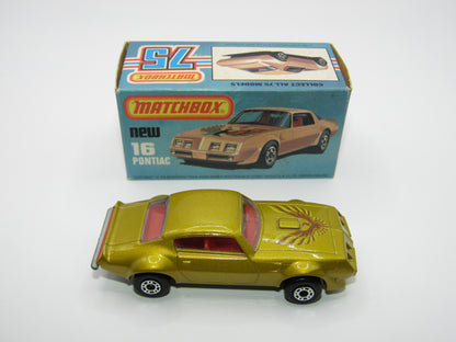 Matchbox Superfast No 16B Pontiac Gold Eagle TAMPO,  Dot Dash Wheels