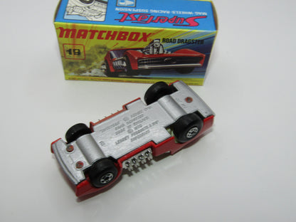 Matchbox Superfast 19B Road Dragster Red SILVER BASE