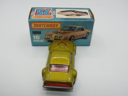 Matchbox Superfast No 16B Pontiac Gold Eagle TAMPO,  Dot Dash Wheels