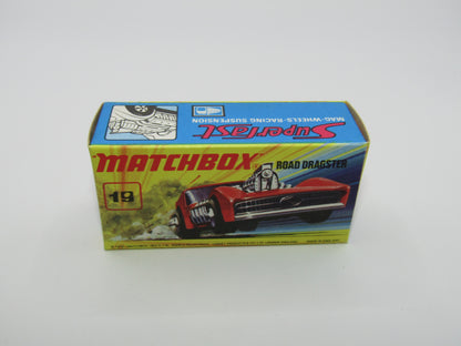 Matchbox Superfast 19B Road Dragster Red SILVER BASE