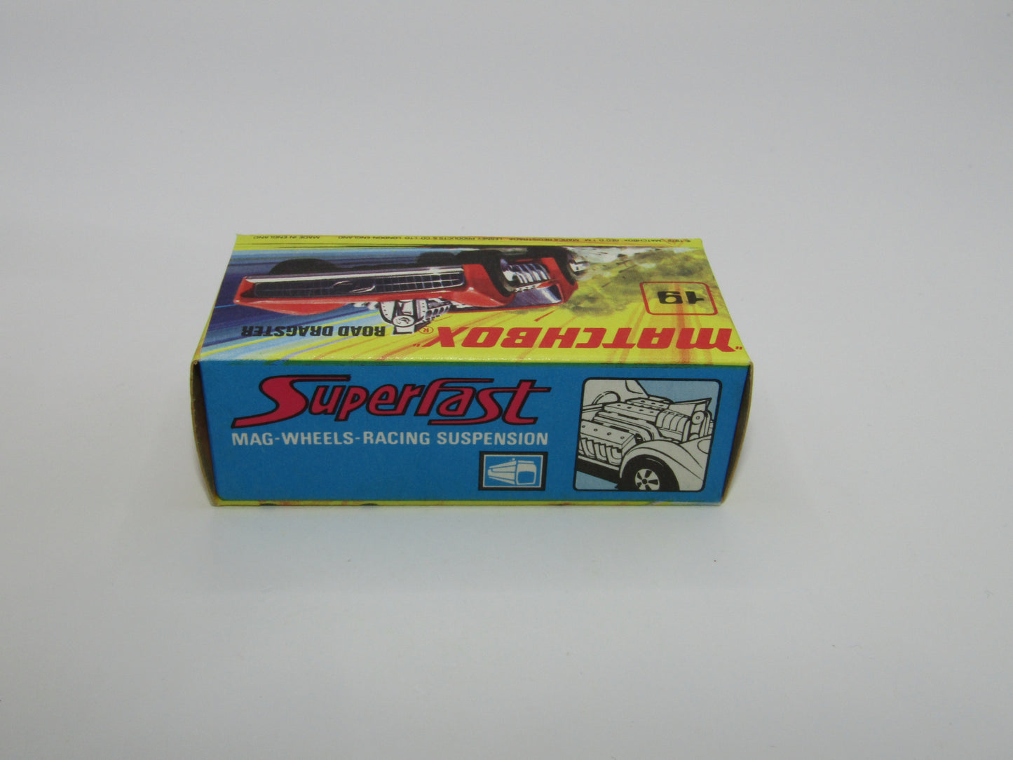 Matchbox Superfast 19B Road Dragster Red SILVER BASE