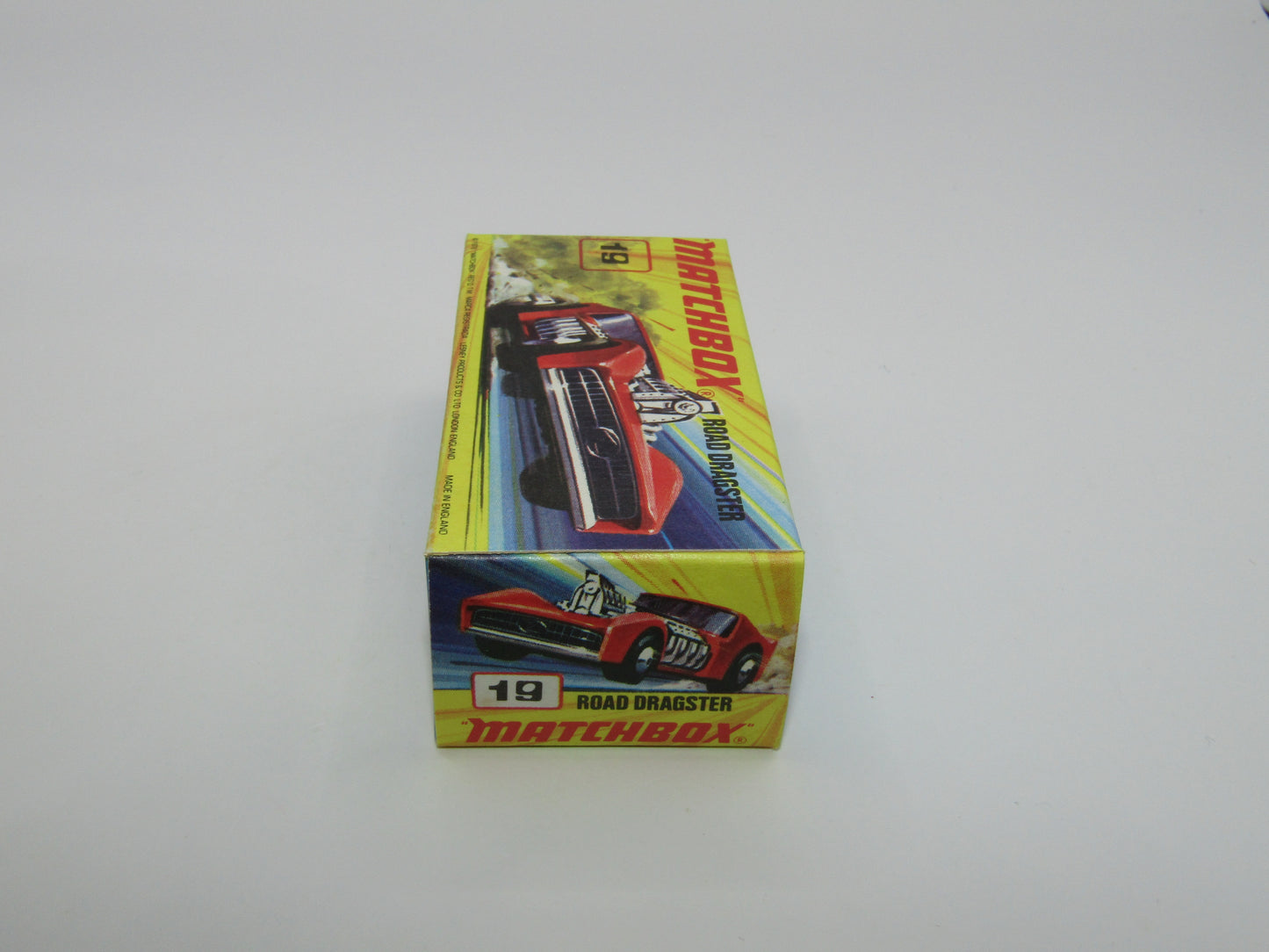 Matchbox Superfast 19B Road Dragster Red SILVER BASE