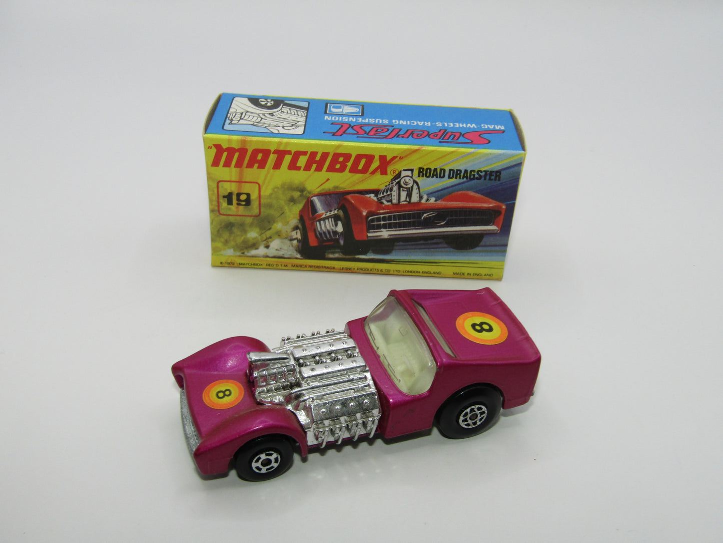 Matchbox Superfast 19B Road Dragster MATT Metallic LIGHT Purple