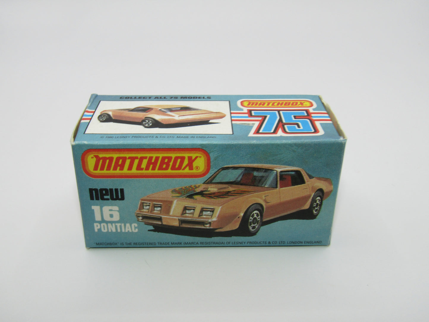 Matchbox Superfast No 16B Pontiac White, Unpainted Base, Dot Dash Wheels