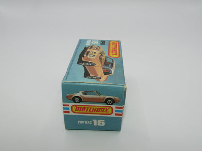 Matchbox Superfast No 16B Pontiac White, Unpainted Base, Dot Dash Wheels