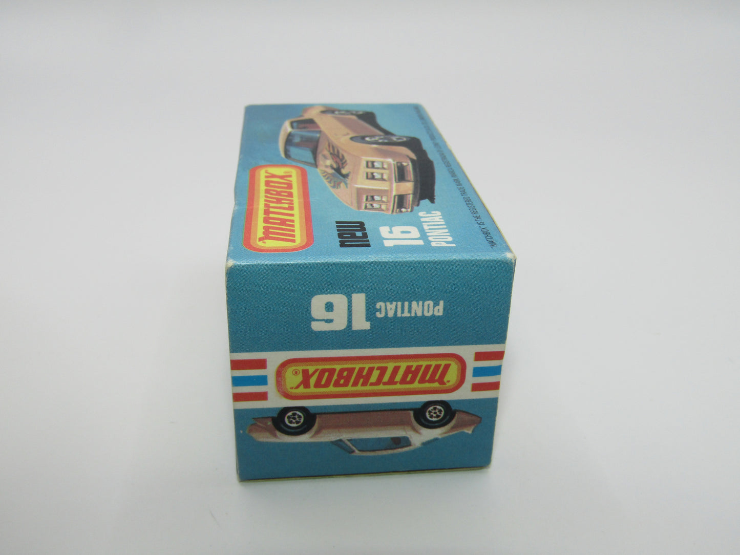 Matchbox Superfast No 16B Pontiac White, Unpainted Raised Cast Base, Dot Dash Wheels