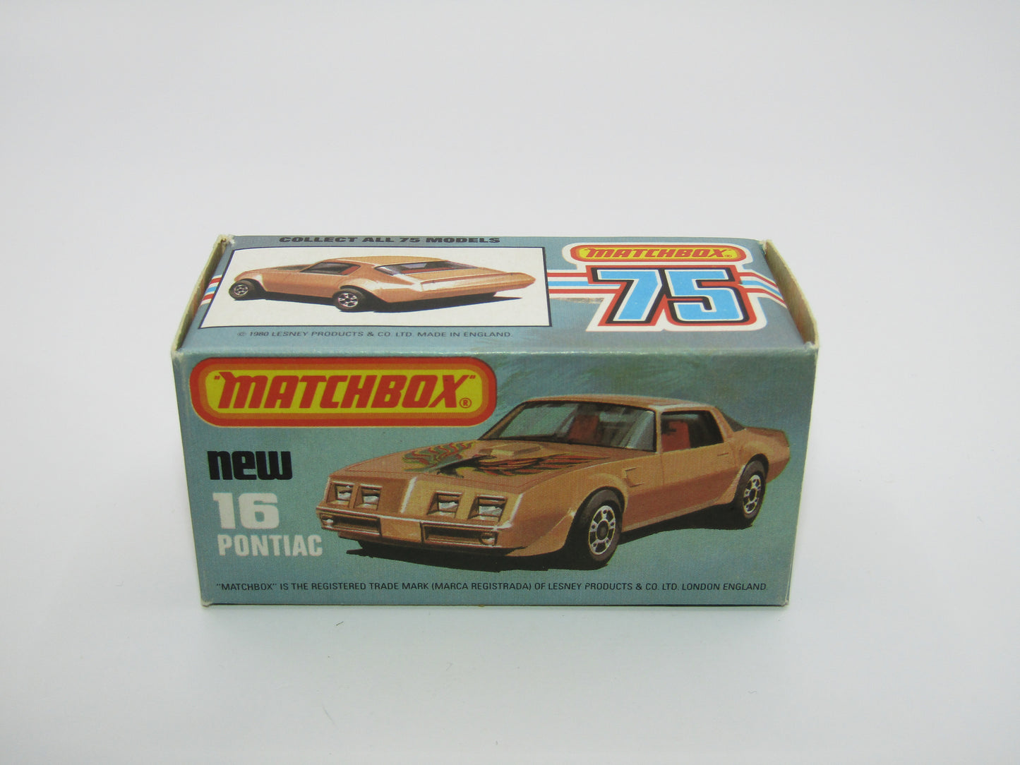 Matchbox Superfast No 16B Pontiac CHAMPAGNE Gold, Dot Dash Wheels, Unpainted Base