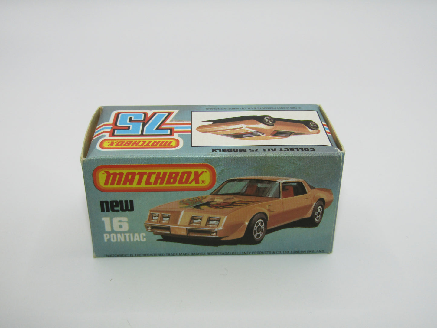 Matchbox Superfast No 16B Pontiac CHAMPAGNE Gold, Dot Dash Wheels, Unpainted Base