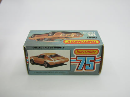 Matchbox Superfast No 16B Pontiac CHAMPAGNE Gold, Dot Dash Wheels, Unpainted Base