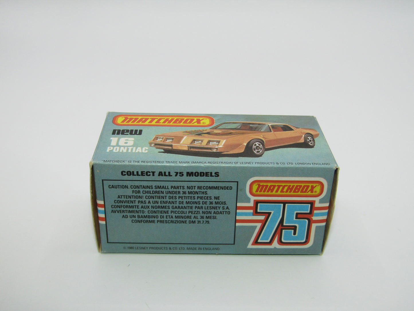 Matchbox Superfast No 16B Pontiac CHAMPAGNE Gold, Dot Dash Wheels, Unpainted Base