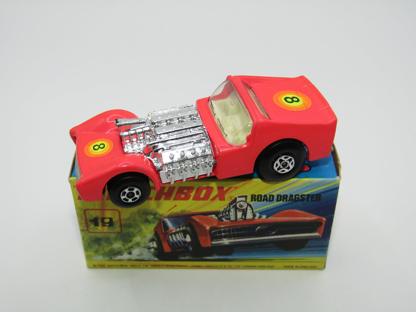 Matchbox Superfast 19B Road Dragster DAYGLOW LIGHT PINK